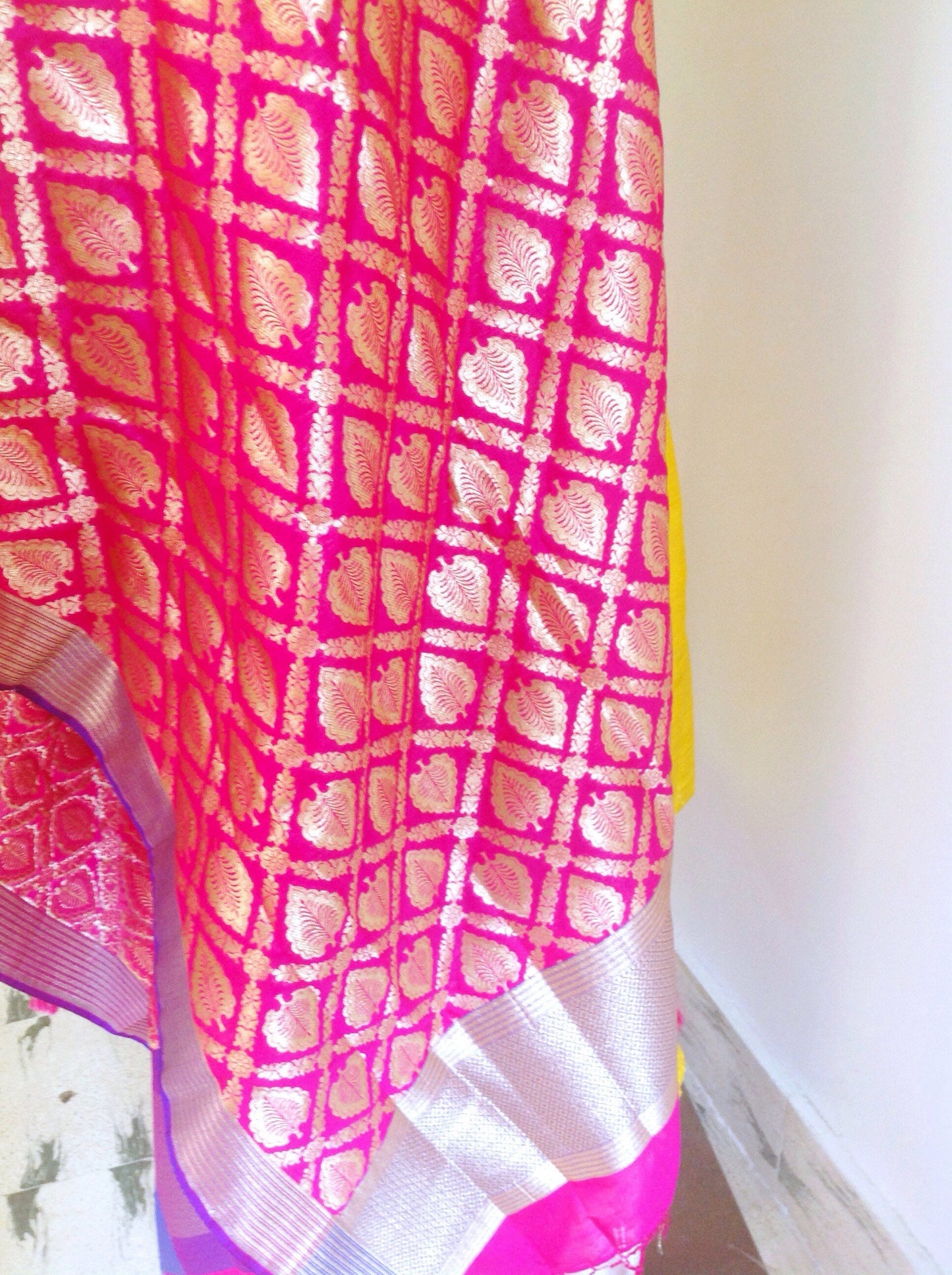 Raw silk kurta churidar set with banarasi brocade dupatta