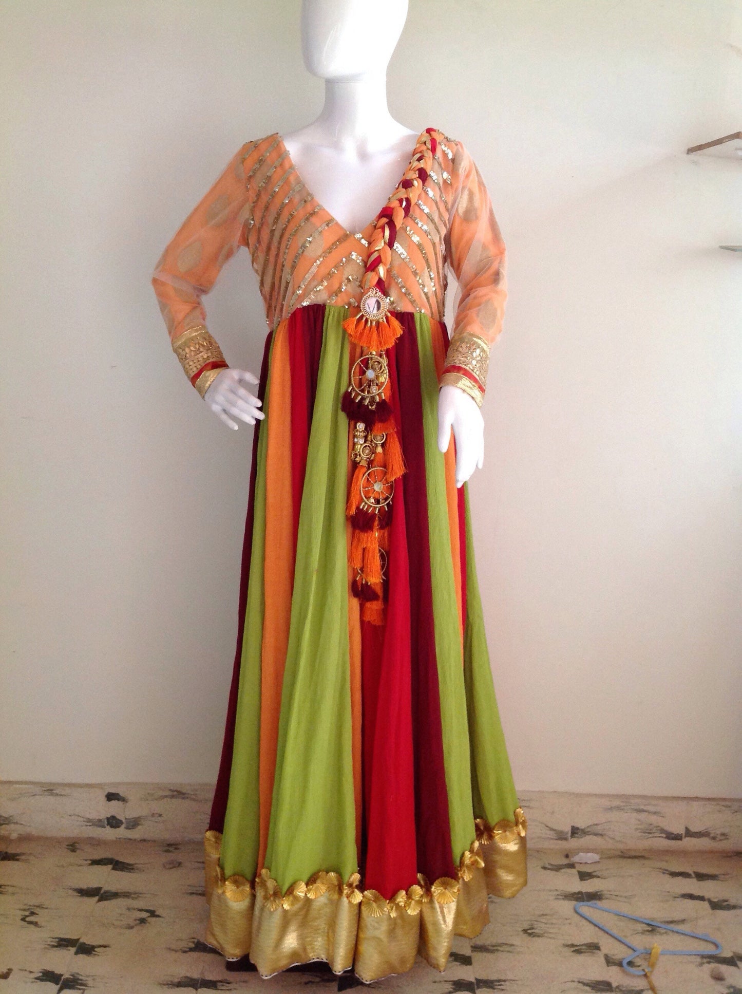 Mother Daughter Matching Anarkalis: Gold Sequin & Custom Colors