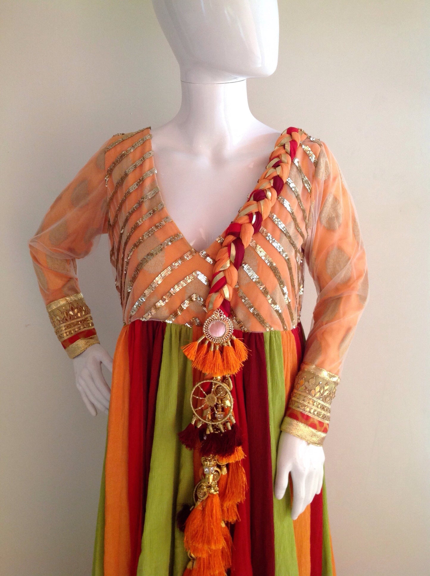 Mother Daughter Matching Anarkalis: Gold Sequin & Custom Colors