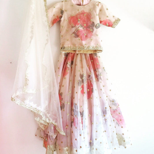 Sequin Floral Lehenga & Floral Sequin Skirt