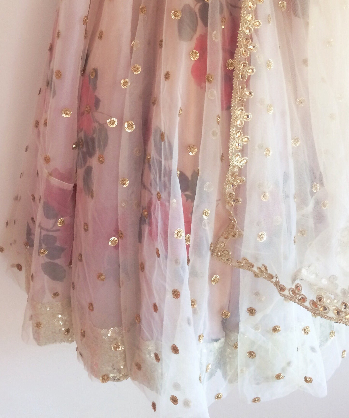 Sequin Floral Lehenga & Floral Sequin Skirt