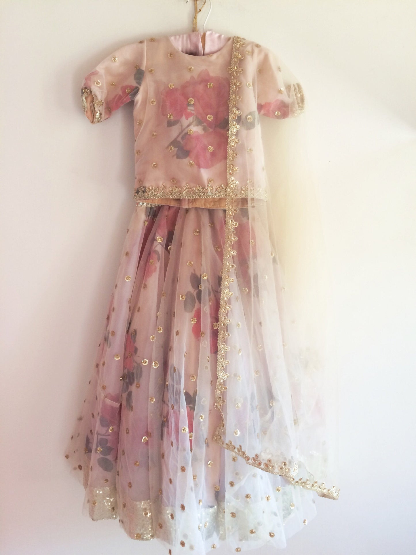 Sequin Floral Lehenga & Floral Sequin Skirt
