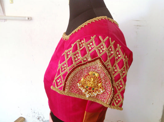 Hand embroidered silk blouse