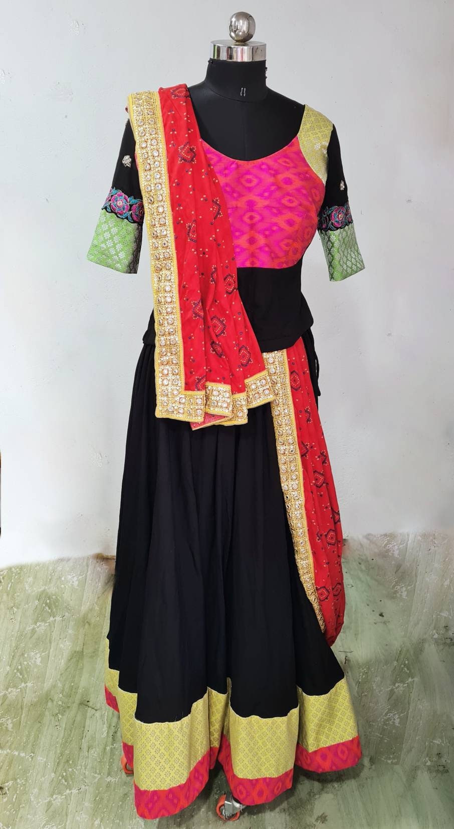 Vibrant Multi-Color Cotton Chaniya Choli - Made to Order