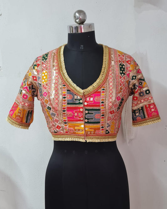 Beautiful sabyasachi inspired multicolor sequin blouse