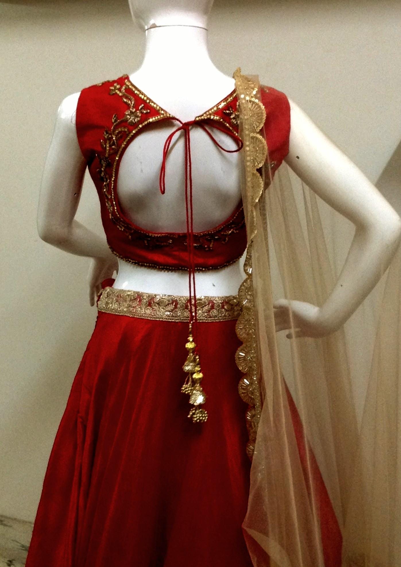 Deep Maroon Raw Silk Lehenga Choli with Hand-Embroidered Blouse